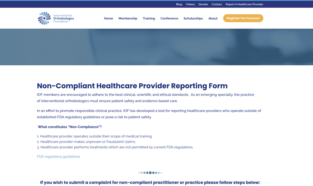 How to report Stem Cell and Regenerative Medicine scams